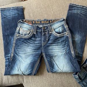 Men blue jeans no tears boot straight fit